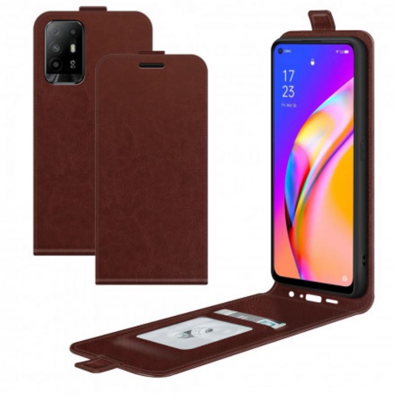 Bescherming Hoesje Oppo A94 5g Verticale Lederen Effectklep