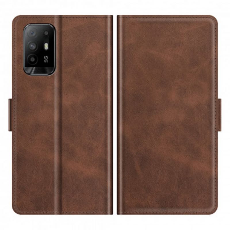 Flip Case Leren Oppo A94 5g Dubbele Klep