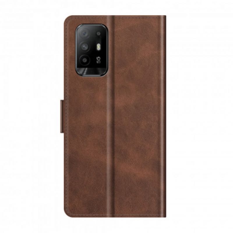 Flip Case Leren Oppo A94 5g Dubbele Klep