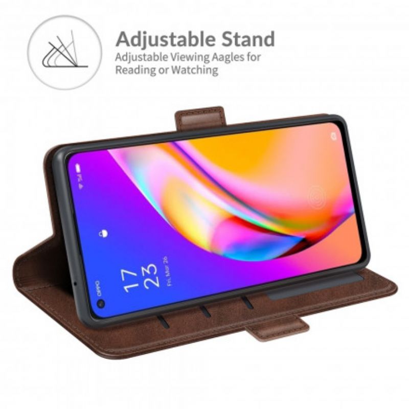 Flip Case Leren Oppo A94 5g Dubbele Klep