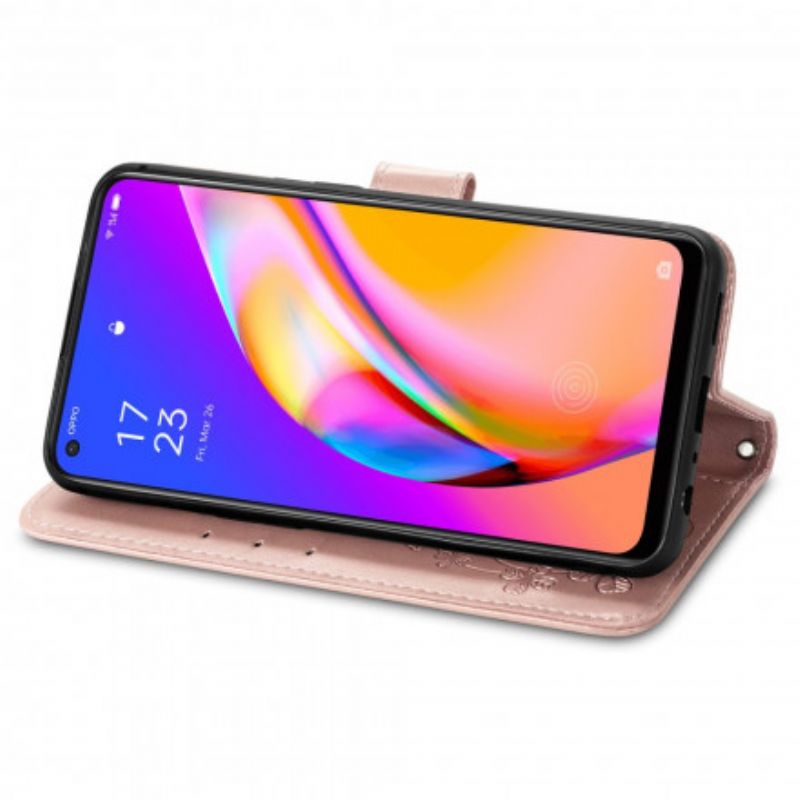 Flip Case Leren Oppo A94 5g Klavertje Vier