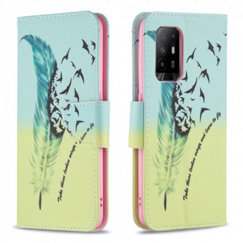 Flip Case Leren Oppo A94 5g Leer Vliegen