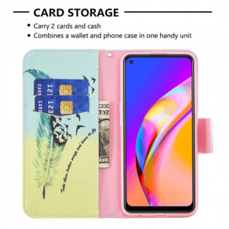 Flip Case Leren Oppo A94 5g Leer Vliegen