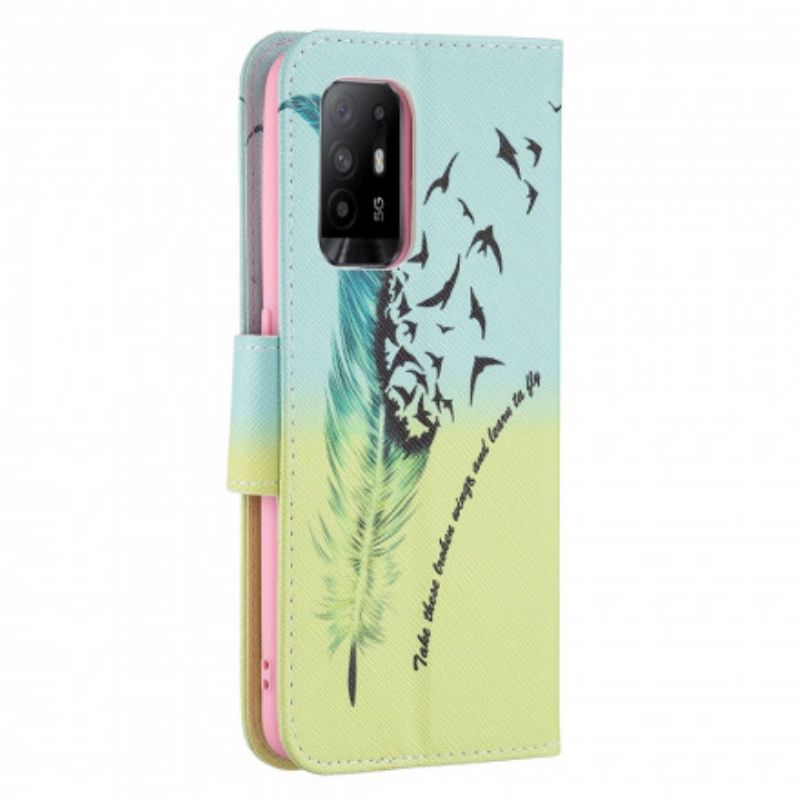 Flip Case Leren Oppo A94 5g Leer Vliegen