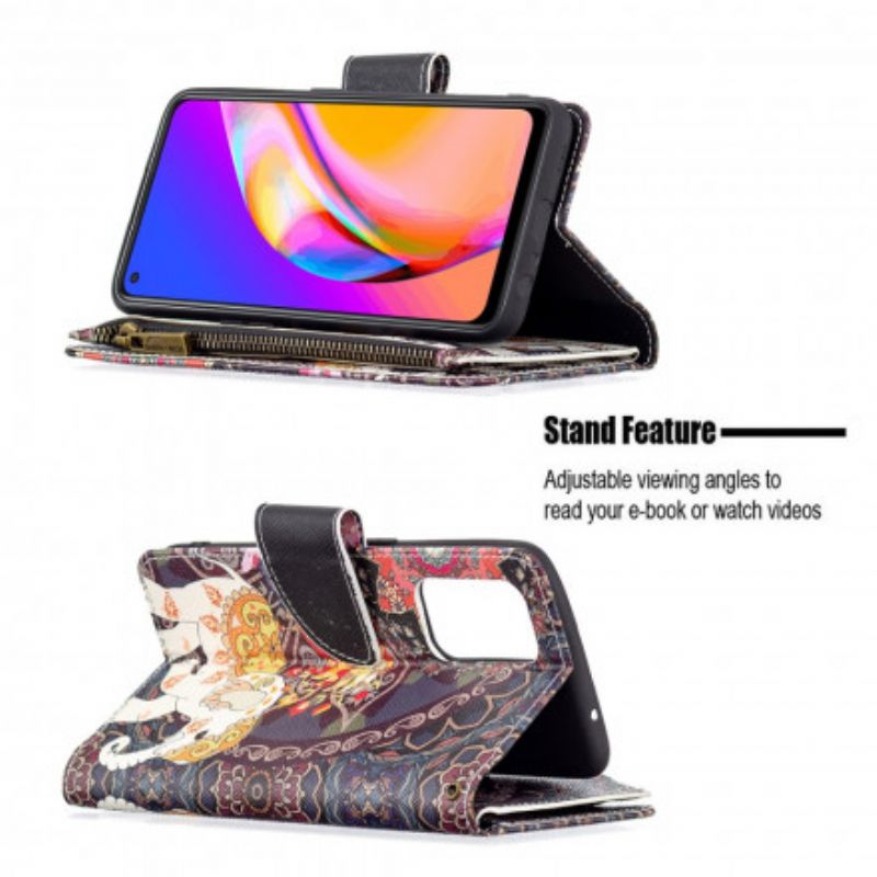 Flip Case Leren Oppo A94 5g Olifant Zak Met Rits