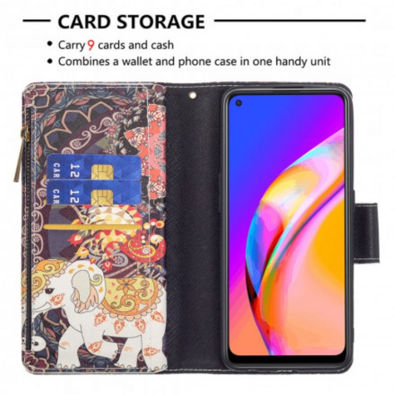 Flip Case Leren Oppo A94 5g Olifant Zak Met Rits