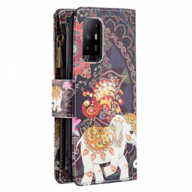 Flip Case Leren Oppo A94 5g Olifant Zak Met Rits