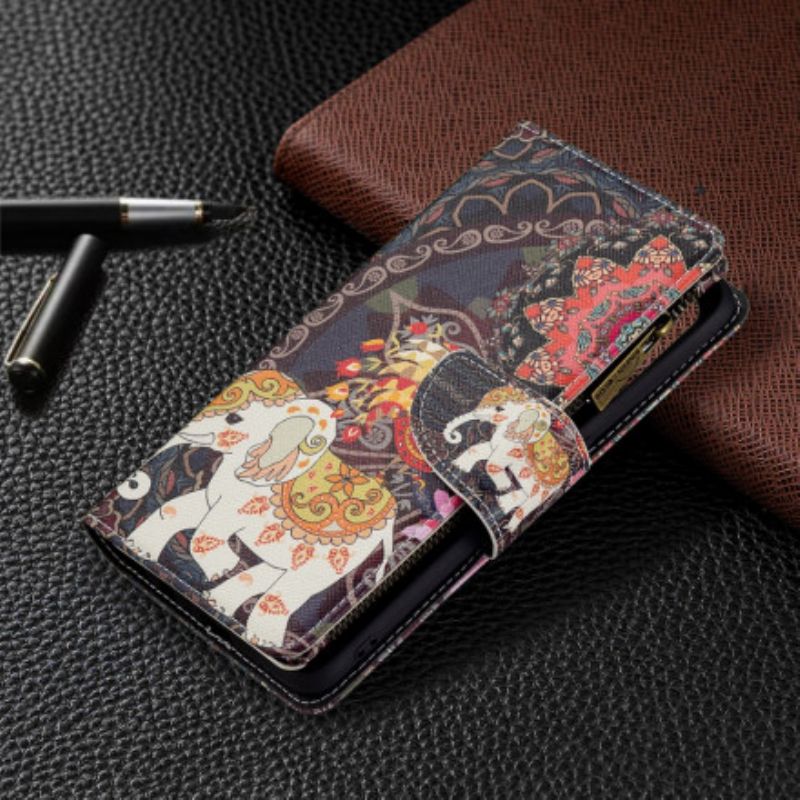 Flip Case Leren Oppo A94 5g Olifant Zak Met Rits