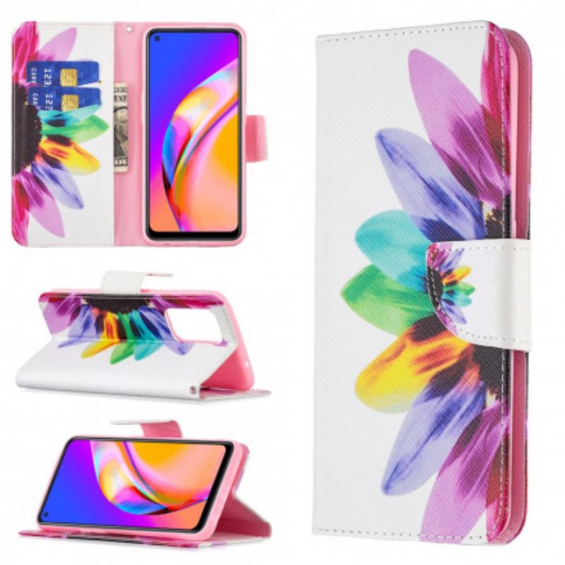 Folio-hoesje Oppo A94 5g Telefoonhoesje Bloem Aquarel