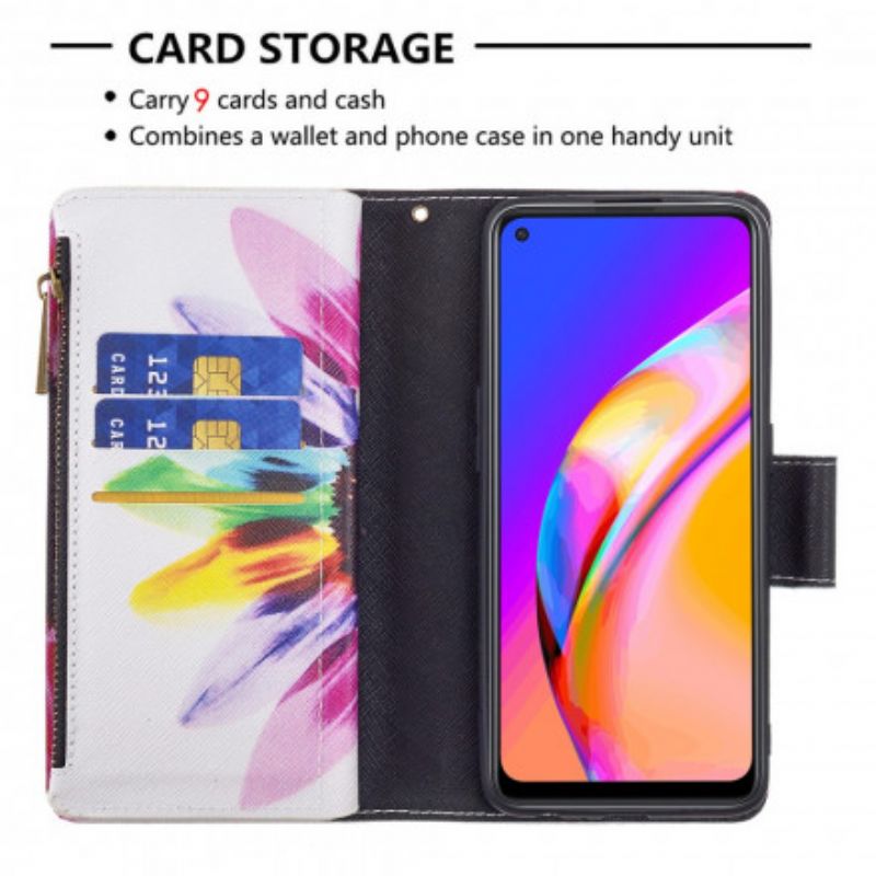 Folio-hoesje Oppo A94 5g Telefoonhoesje Bloemzak Met Rits