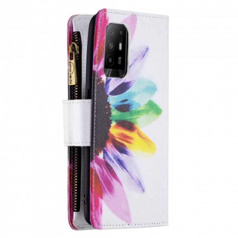 Folio-hoesje Oppo A94 5g Telefoonhoesje Bloemzak Met Rits