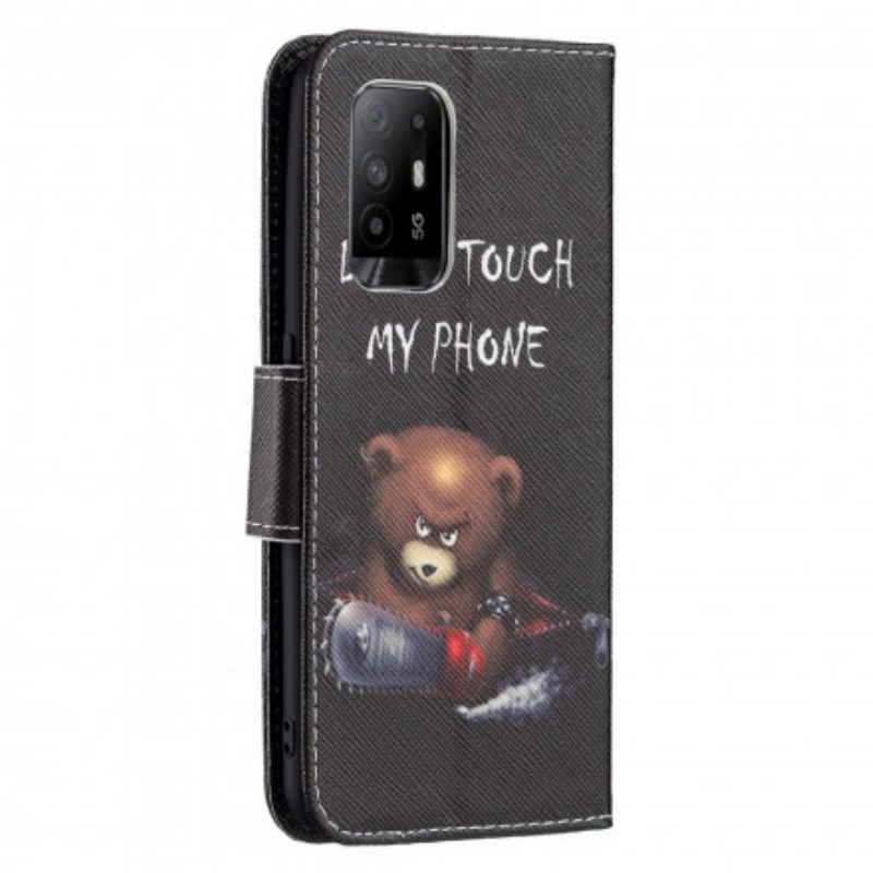 Folio-hoesje Oppo A94 5g Telefoonhoesje Gevaarlijke Beer