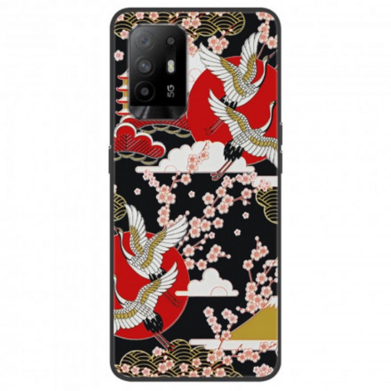 Hoesje Oppo A94 5g Aziatische Vogels Bescherming Hoesje