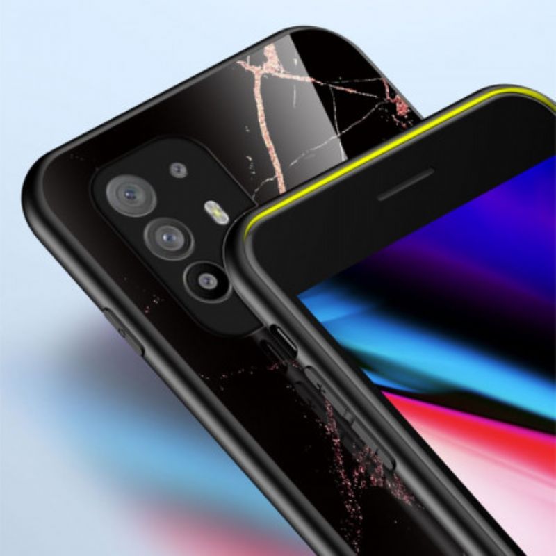 Hoesje Oppo A94 5g Marmerkleuren Gehard Glas
