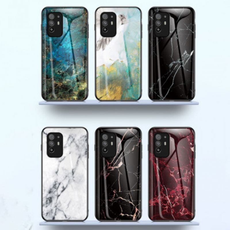 Hoesje Oppo A94 5g Marmerkleuren Gehard Glas