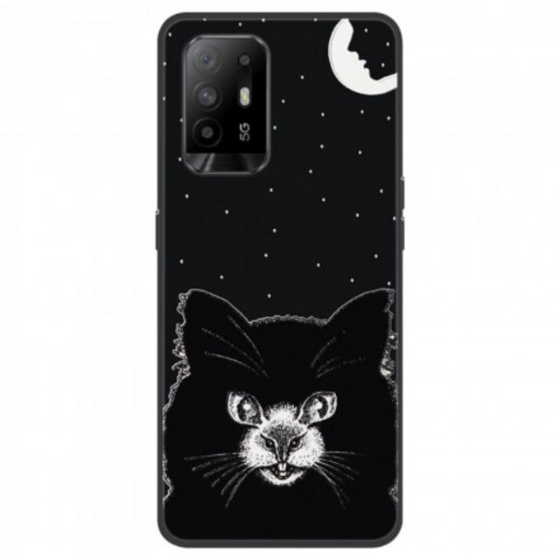 Hoesje Voor Oppo A94 5g Enge Zwarte Kat