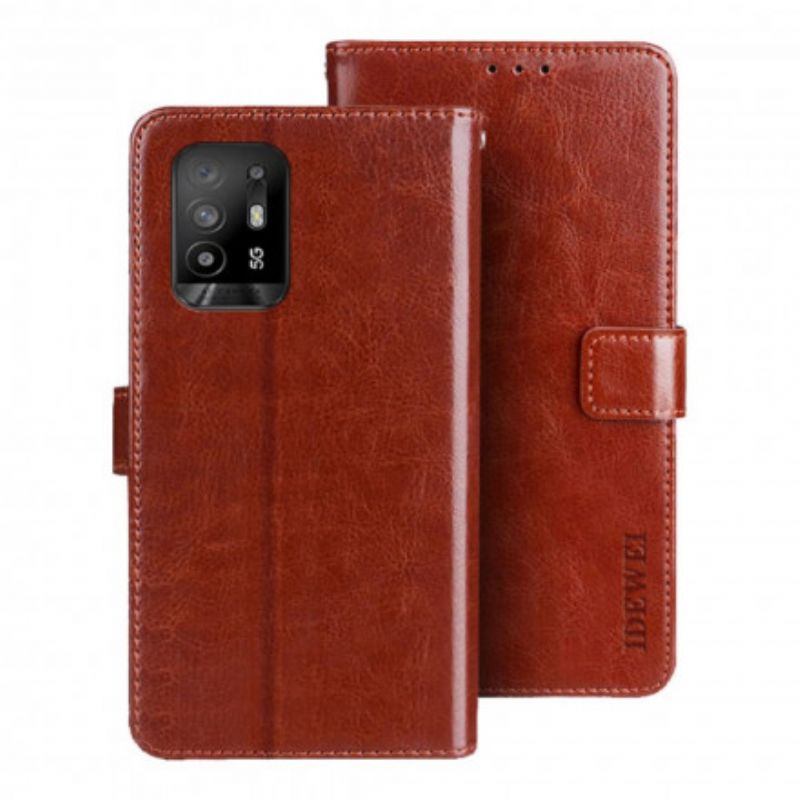 Leren Hoesje Oppo A94 5g Imitatieleer Idewei Bescherming Hoesje