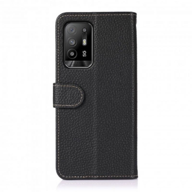 Leren Hoesje Oppo A94 5g Lychee Leer Khazneh
