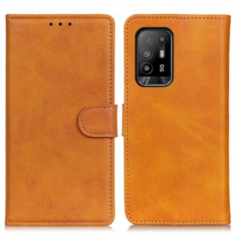 Leren Hoesje Oppo A94 5g Retro Mat Leereffect Bescherming Hoesje