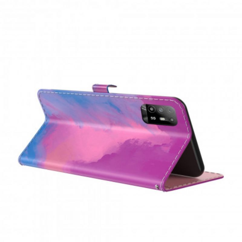 Leren Hoesje Voor Oppo A94 5g Aquarel