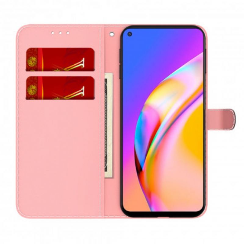 Leren Hoesje Voor Oppo A94 5g Aquarel