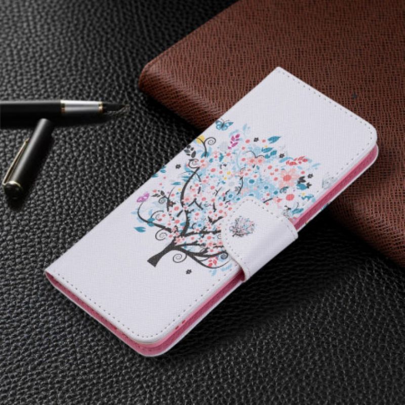 Leren Hoesje Voor Oppo A94 5g Gebloemde Boom