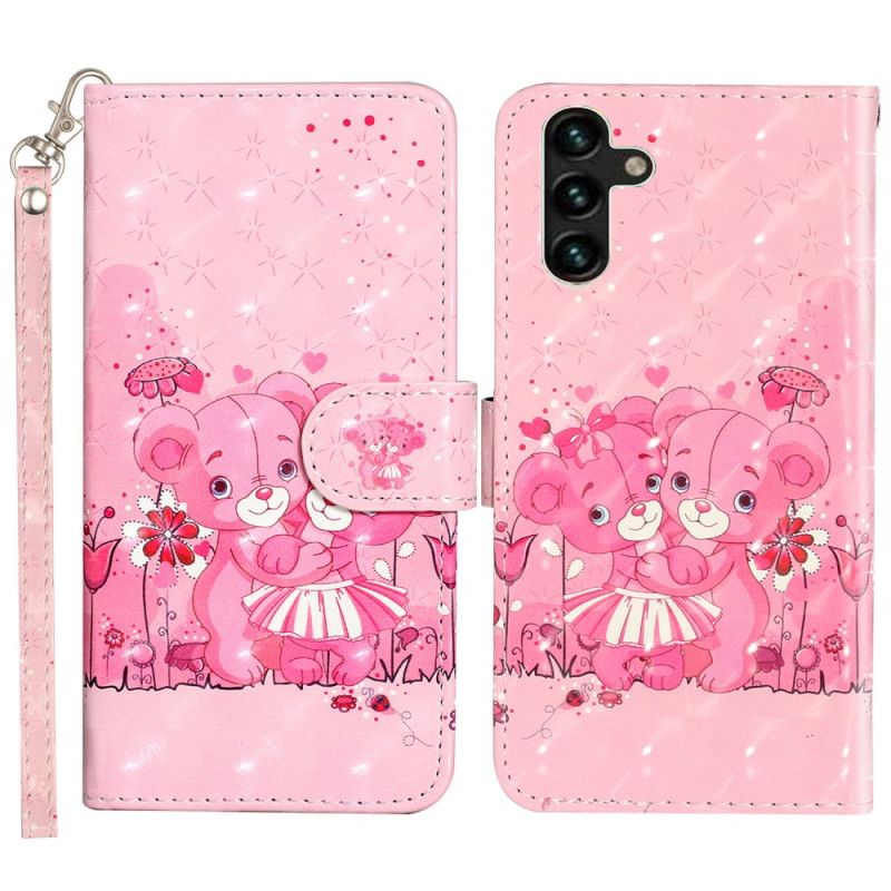 Folio-hoesje Samsung Galaxy S24 Fe Telefoonhoesje Draagkoordbeertjes