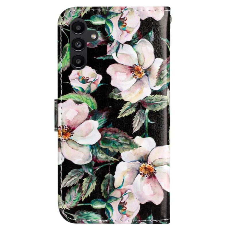 Leren Hoesje Voor Samsung Galaxy S24 Fe Band Magnolia's
