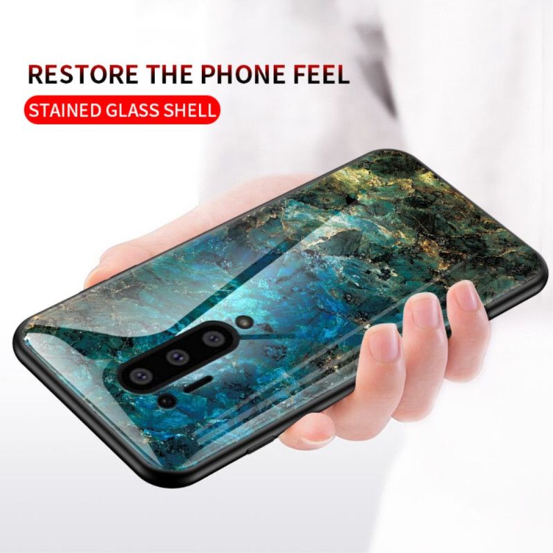 Case Hoesje OnePlus 8 Pro Wit Zwart Telefoonhoesje Premumkleuren Van Gehard Glas