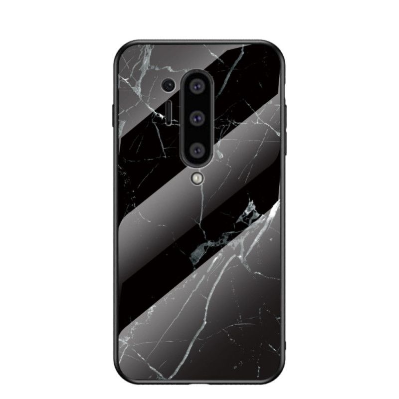 Case Hoesje OnePlus 8 Pro Wit Zwart Telefoonhoesje Premumkleuren Van Gehard Glas