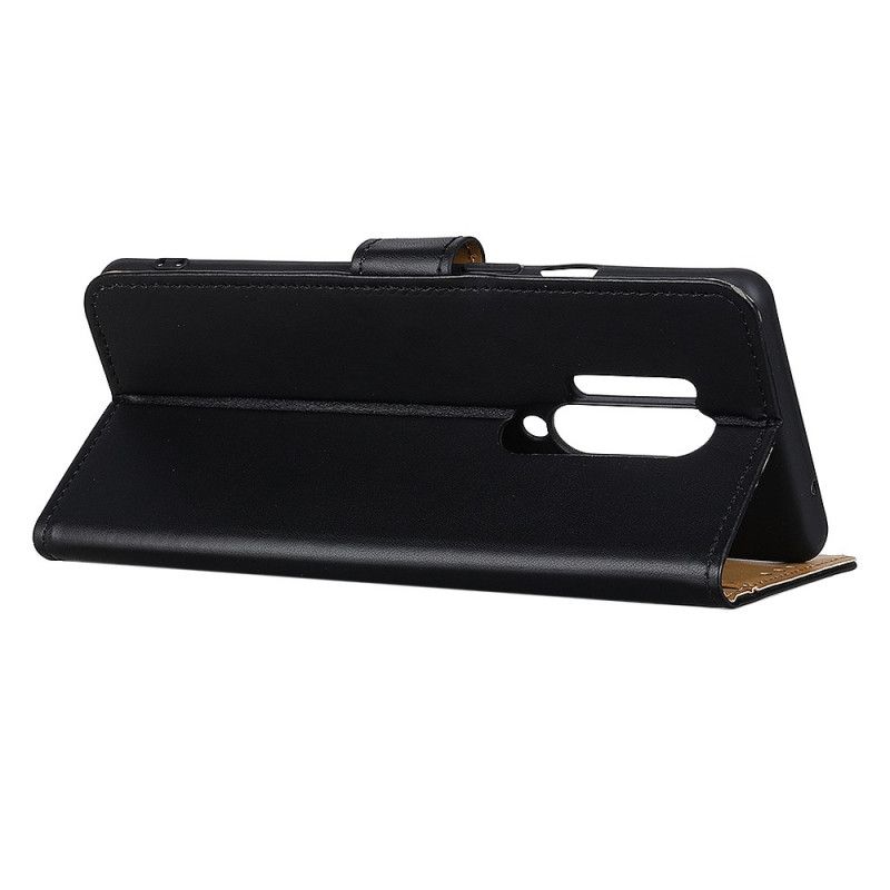 Cover Folio-hoesje OnePlus 8 Pro Donkerblauw Zwart Telefoonhoesje Eenvoudig Kunstleer