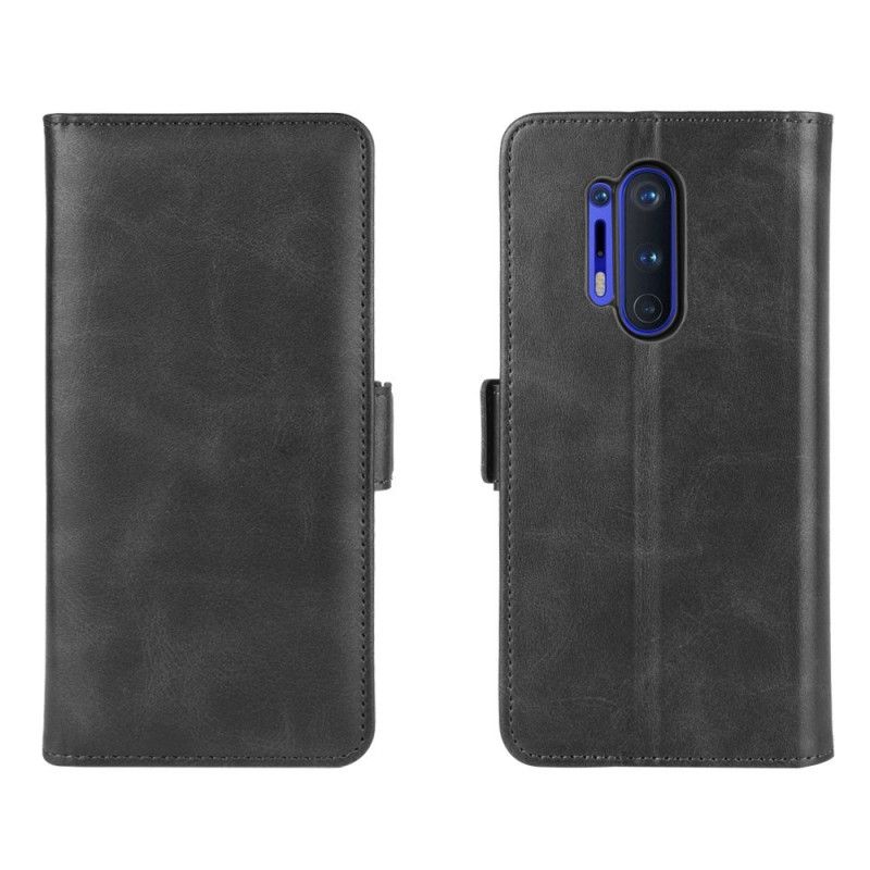 Cover Folio-hoesje OnePlus 8 Pro Rood Zwart Telefoonhoesje Dubbele Klep