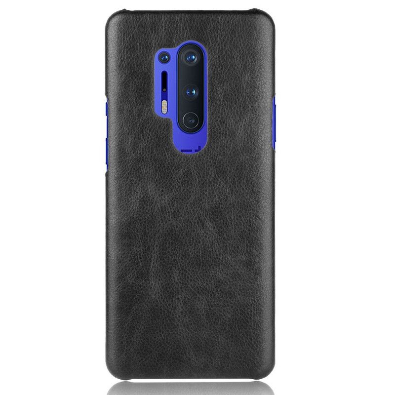 Cover Hoesje OnePlus 8 Pro Grijs Zwart Telefoonhoesje Prestatie Lychee Leereffect