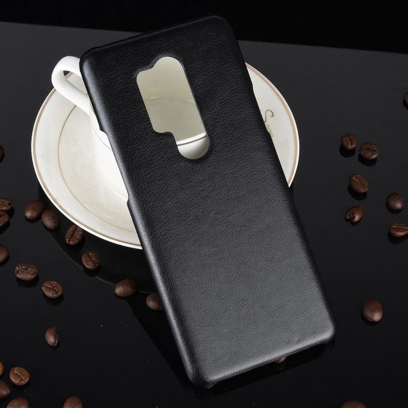 Cover Hoesje OnePlus 8 Pro Grijs Zwart Telefoonhoesje Prestatie Lychee Leereffect