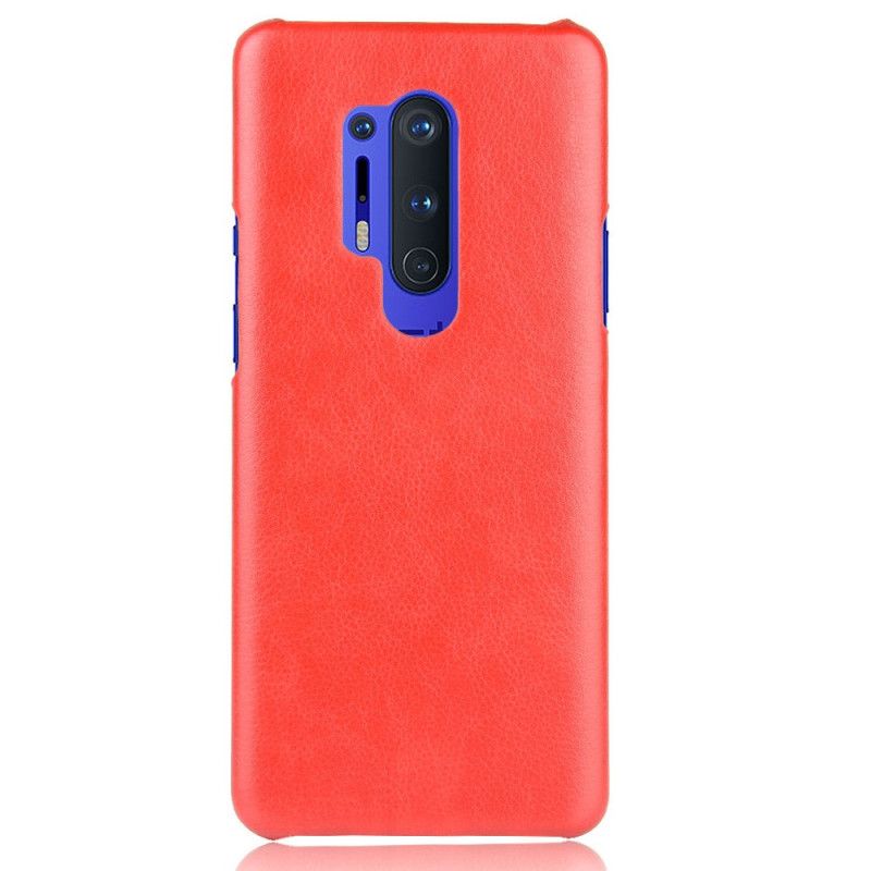 Cover Hoesje OnePlus 8 Pro Grijs Zwart Telefoonhoesje Prestatie Lychee Leereffect