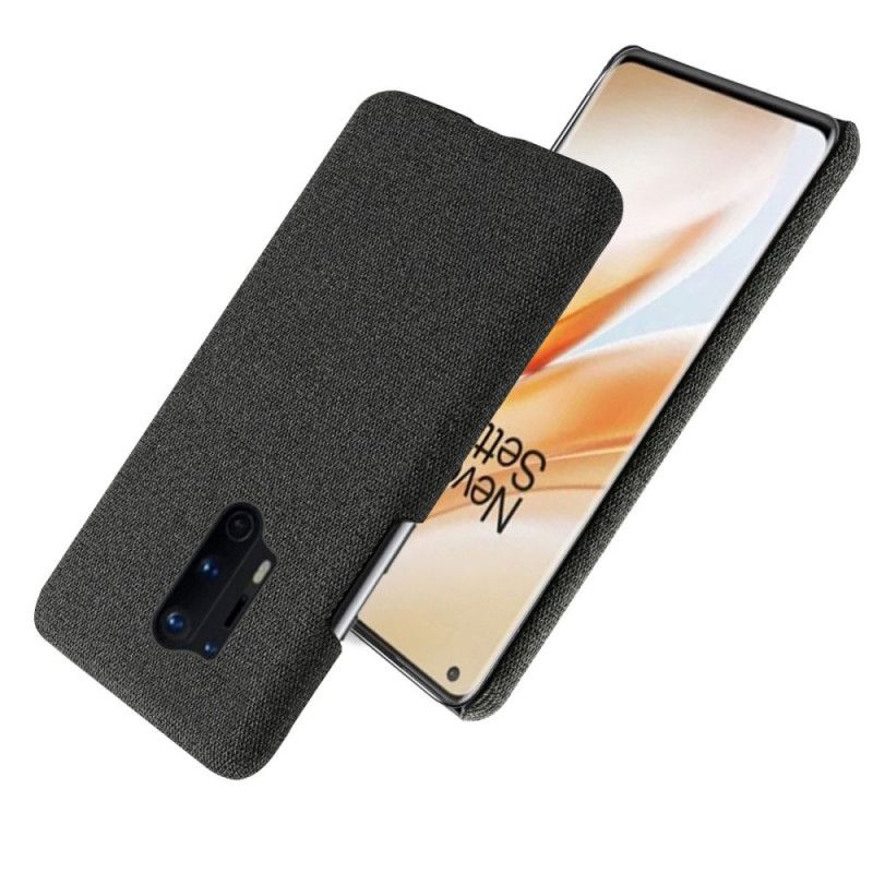 Cover Hoesje OnePlus 8 Pro Zilver Magenta Telefoonhoesje Ksq Chique Stof