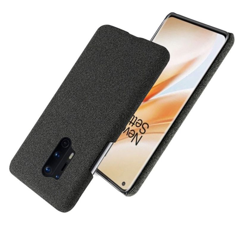 Cover Hoesje OnePlus 8 Pro Zilver Magenta Telefoonhoesje Ksq Chique Stof