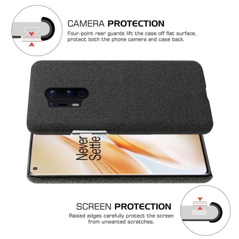 Cover Hoesje OnePlus 8 Pro Zilver Magenta Telefoonhoesje Ksq Chique Stof