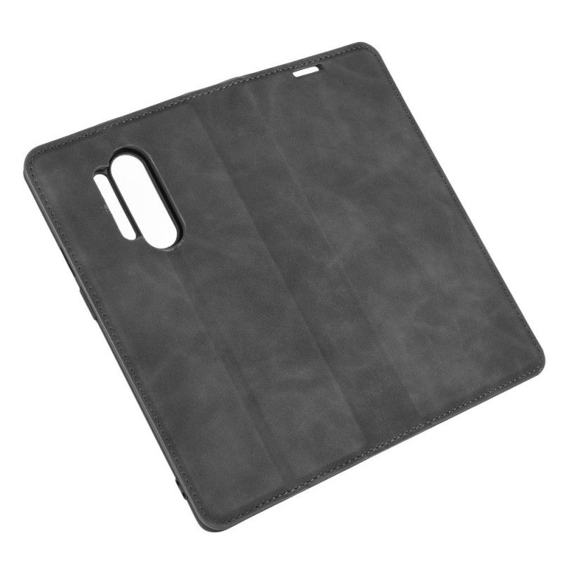 Folio-hoesje OnePlus 8 Pro Rood Zwart Chic Leereffect