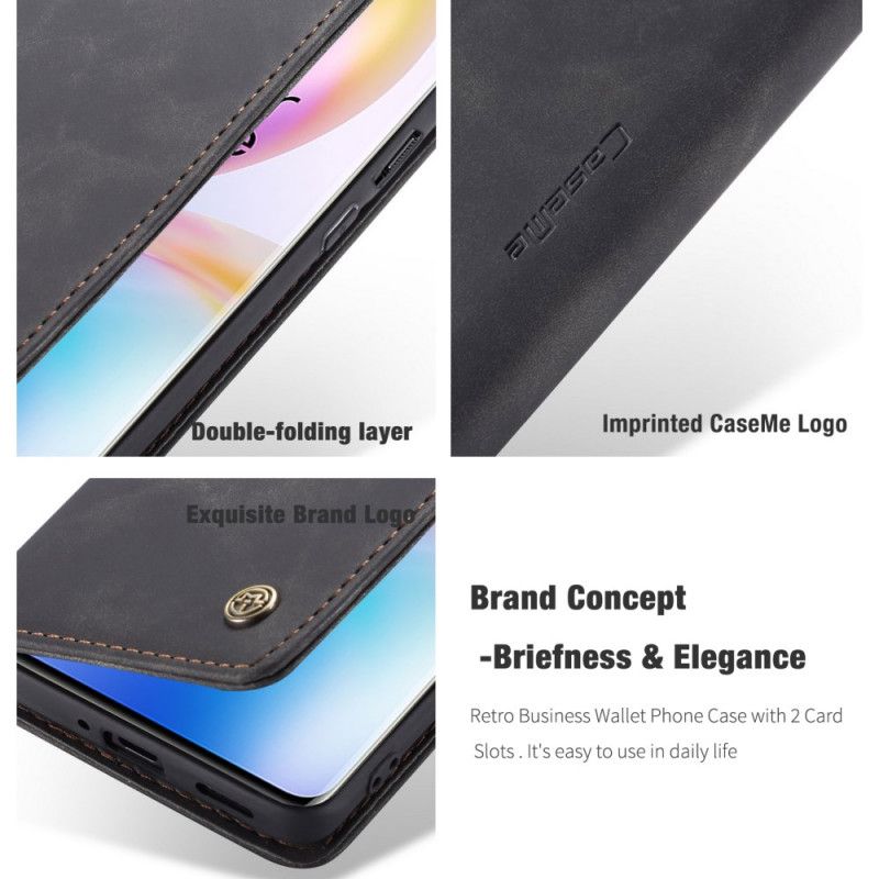 Folio-hoesje voor OnePlus 8 Pro Donkerblauw Zwart Tas Van Imitatieleer
