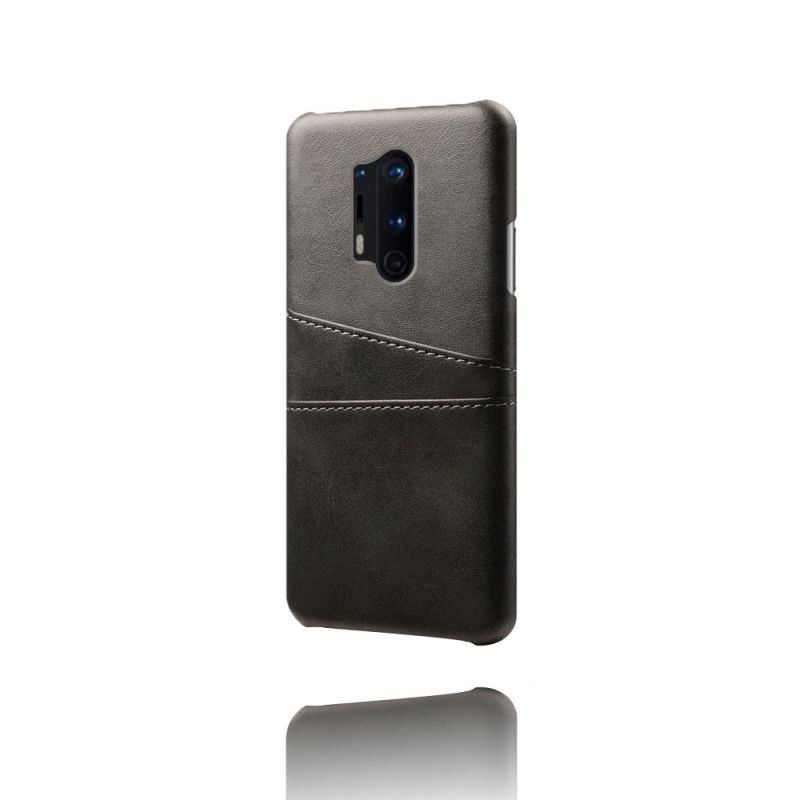 Hoesje OnePlus 8 Pro Grijs Zwart Kaarthouder