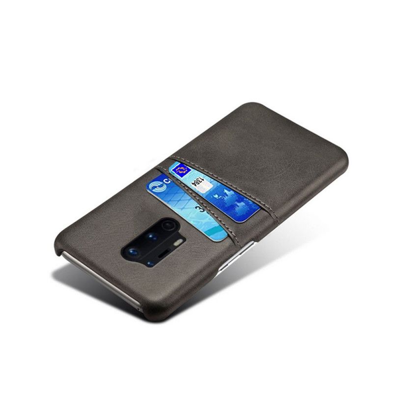 Hoesje OnePlus 8 Pro Grijs Zwart Kaarthouder