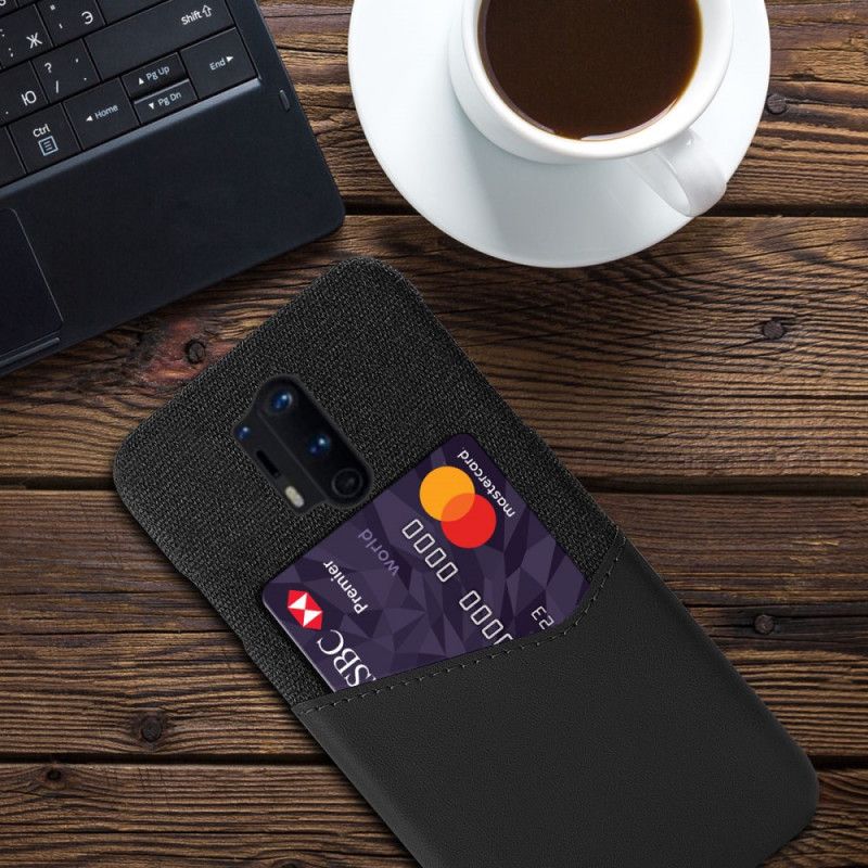 Hoesje OnePlus 8 Pro Grijs Zwart Ksq Kaarthouder