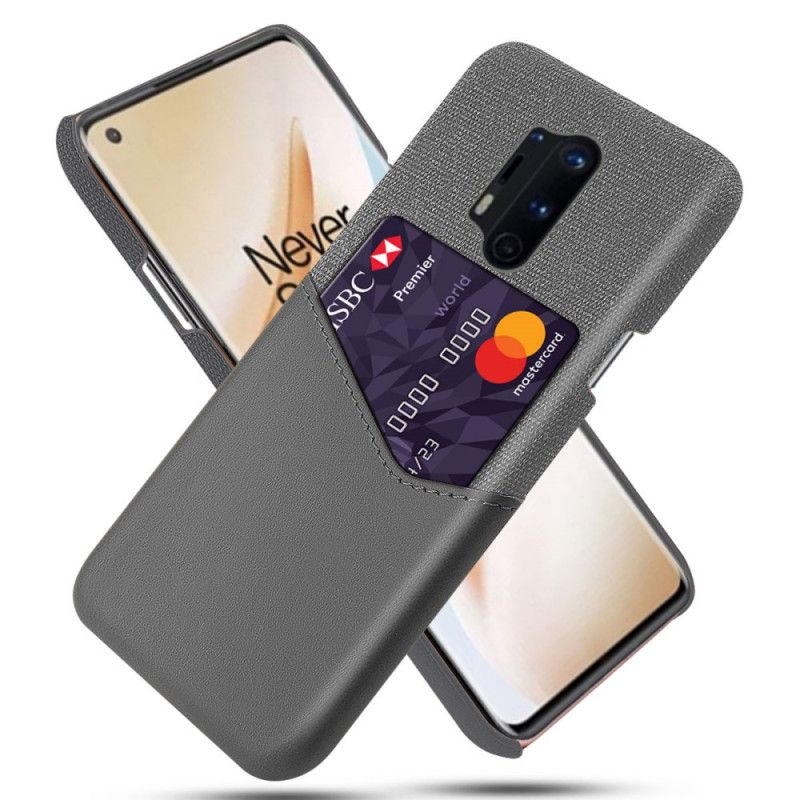 Hoesje OnePlus 8 Pro Grijs Zwart Ksq Kaarthouder