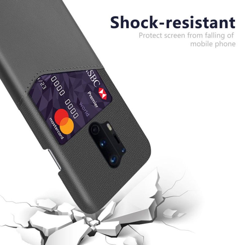 Hoesje OnePlus 8 Pro Grijs Zwart Ksq Kaarthouder
