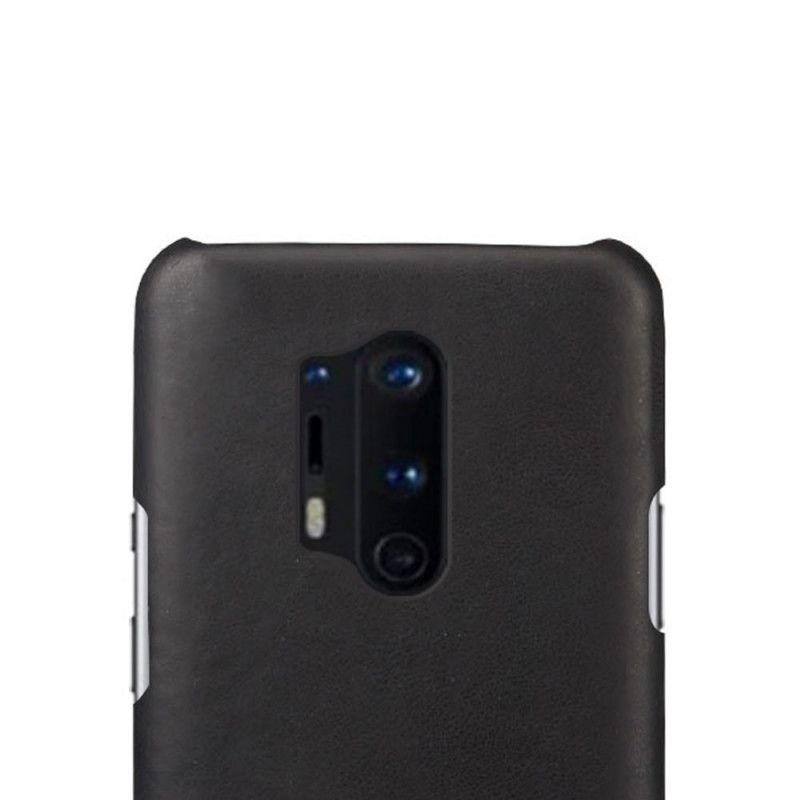 Hoesje OnePlus 8 Pro Rood Zwart Ksq Leereffect
