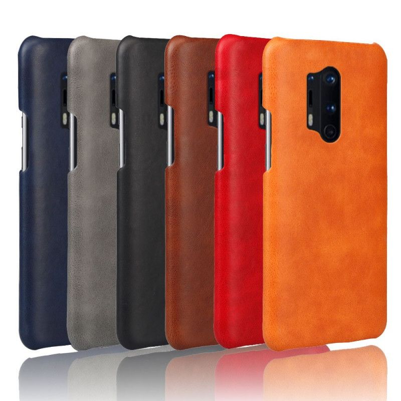 Hoesje OnePlus 8 Pro Rood Zwart Ksq Leereffect