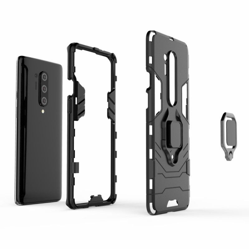 Hoesje OnePlus 8 Pro Rood Zwart Resistente Ring