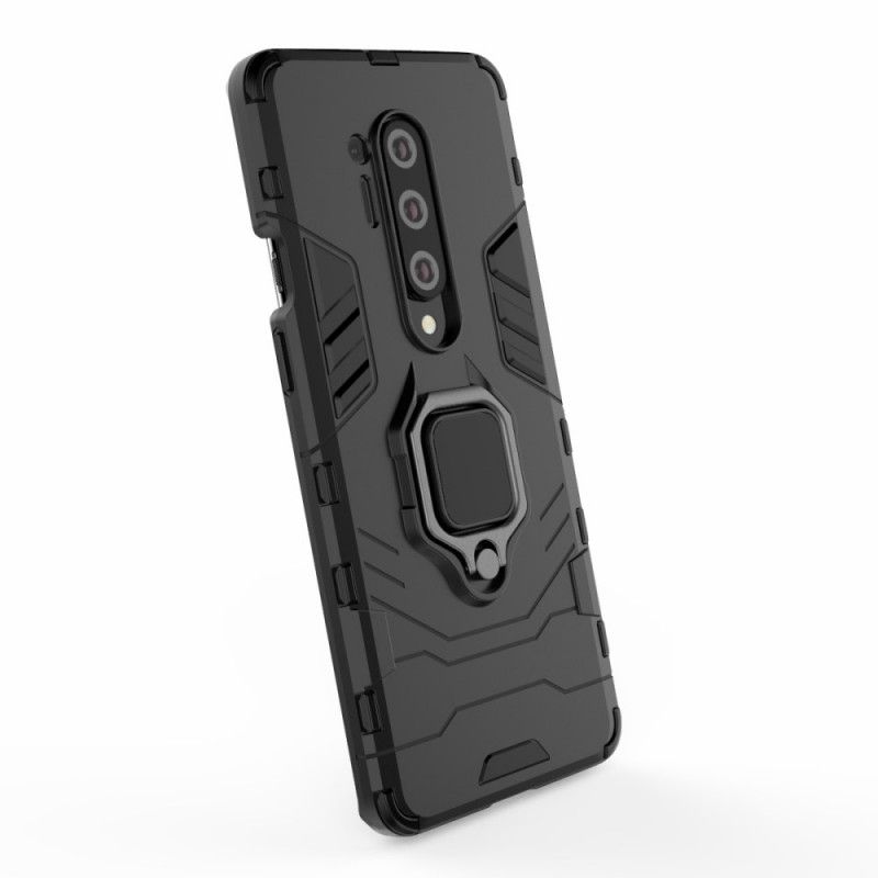 Hoesje OnePlus 8 Pro Rood Zwart Resistente Ring