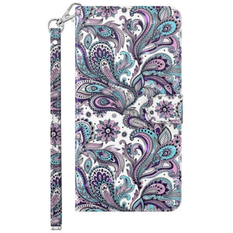 Folio-hoesje voor Samsung Galaxy S23 Plus 5G Met Ketting Paisley-patroon Met Bandjes